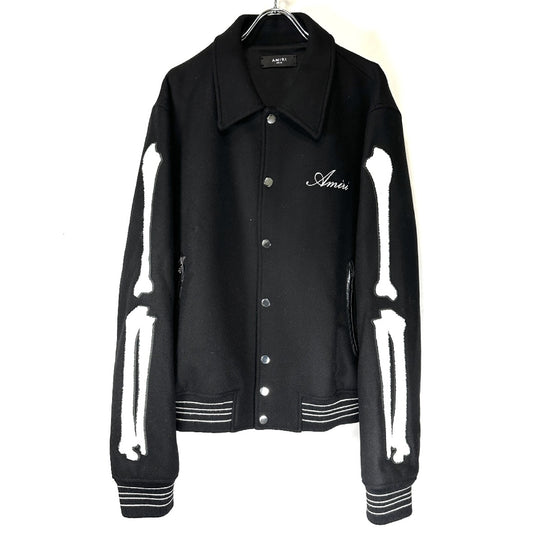 AMIRI BONES VARSITY JACKET Bone Varsity Wool Blouson Jacket 54 Jacket
