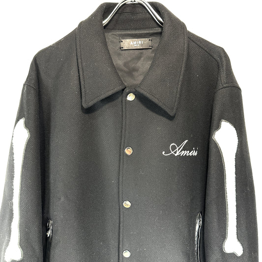 AMIRI BONES VARSITY JACKET Bone Varsity Wool Blouson Jacket 54 Jacket