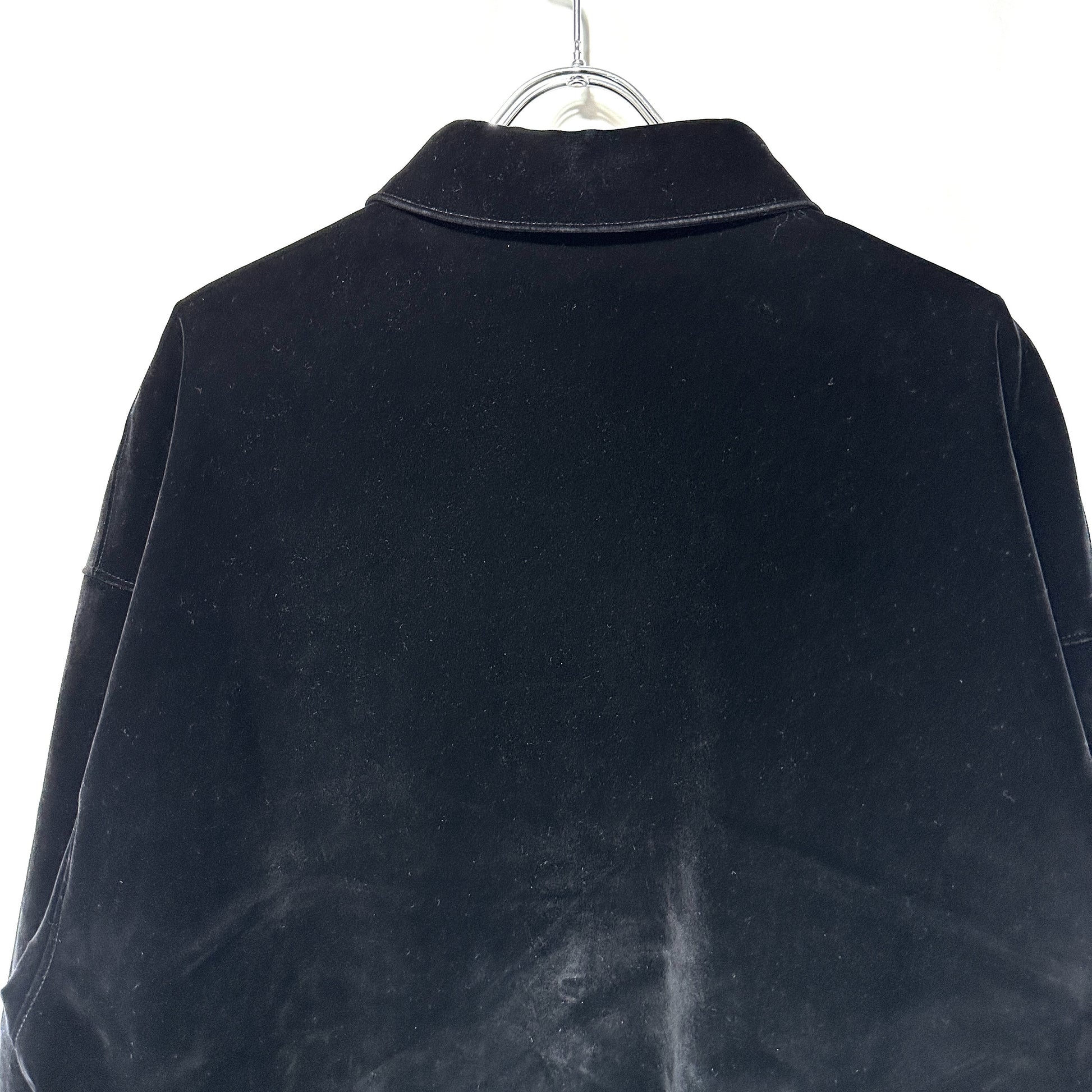 PRADA Triangle Logo Jacket 2023 Velvet Suede Velour Zip-Up Blouson Size L
