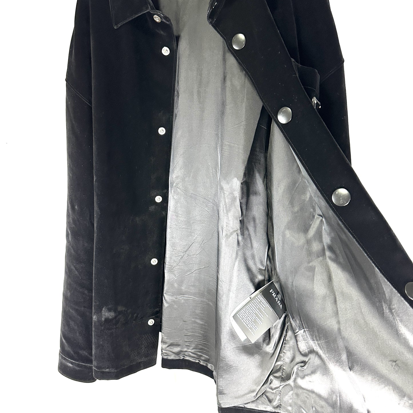 PRADA Triangle Logo Jacket 2023 Velvet Suede Velour Zip-Up Blouson Size L