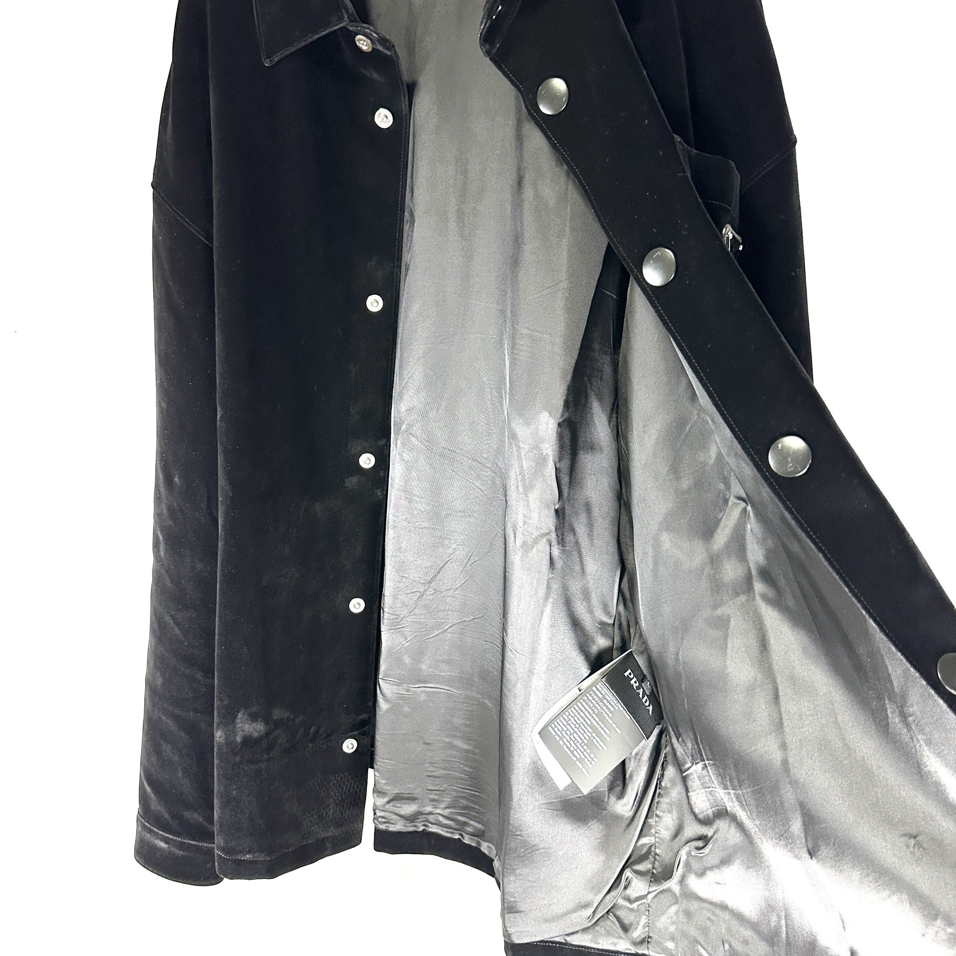 PRADA Triangle Logo Jacket 2023 Velvet Suede Velour Zip-Up Blouson Size L