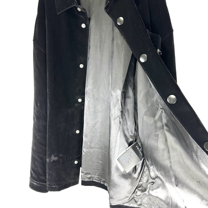 PRADA Triangle Logo Jacket 2023 Velvet Suede Velour Zip-Up Blouson Size L