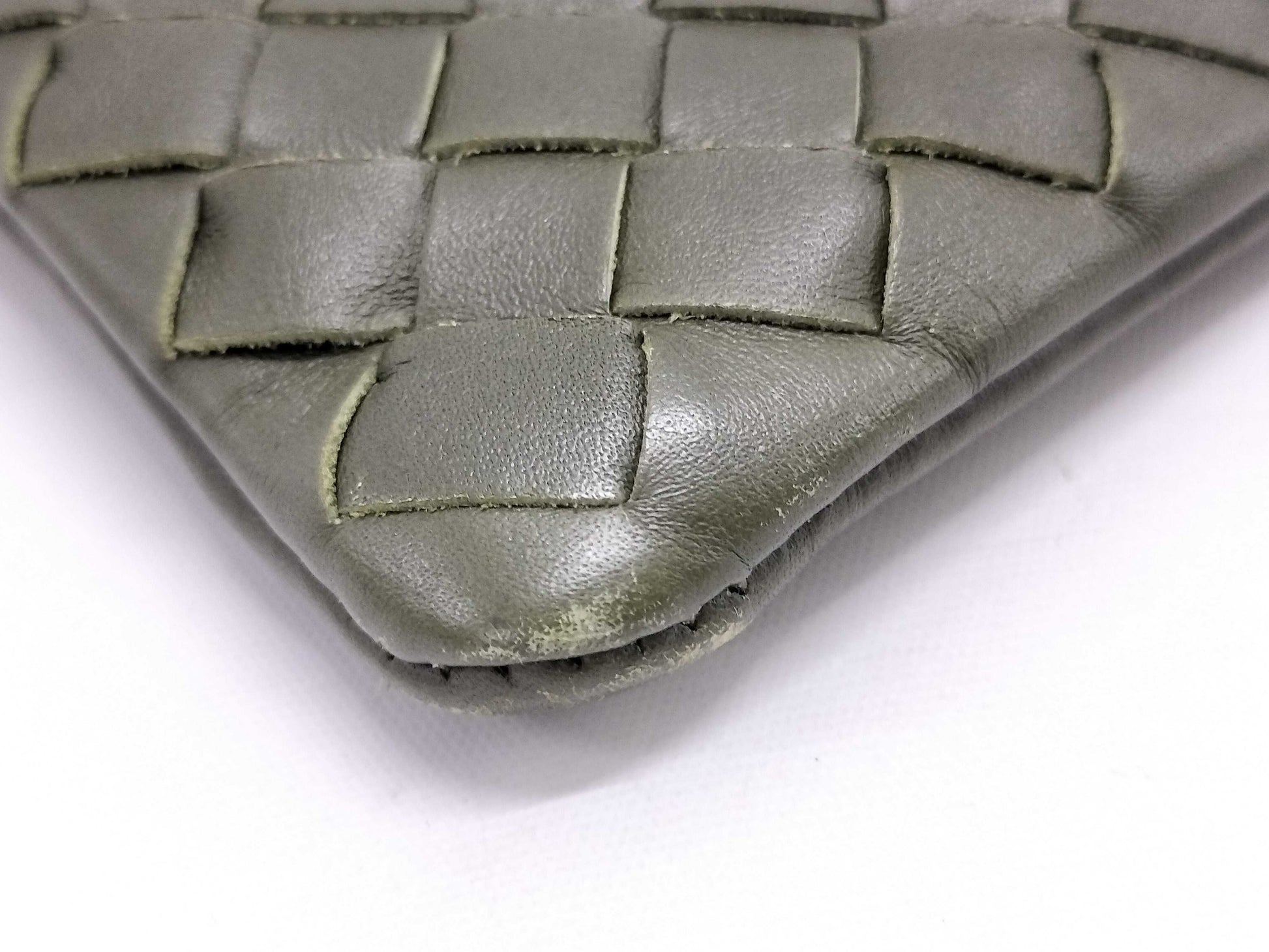 BOTTEGA VENETA Intrecciato Document Case Clutch Bag 224052 Green with Black Hardware, Calf Leather, BO216868 2F Clutch Bag