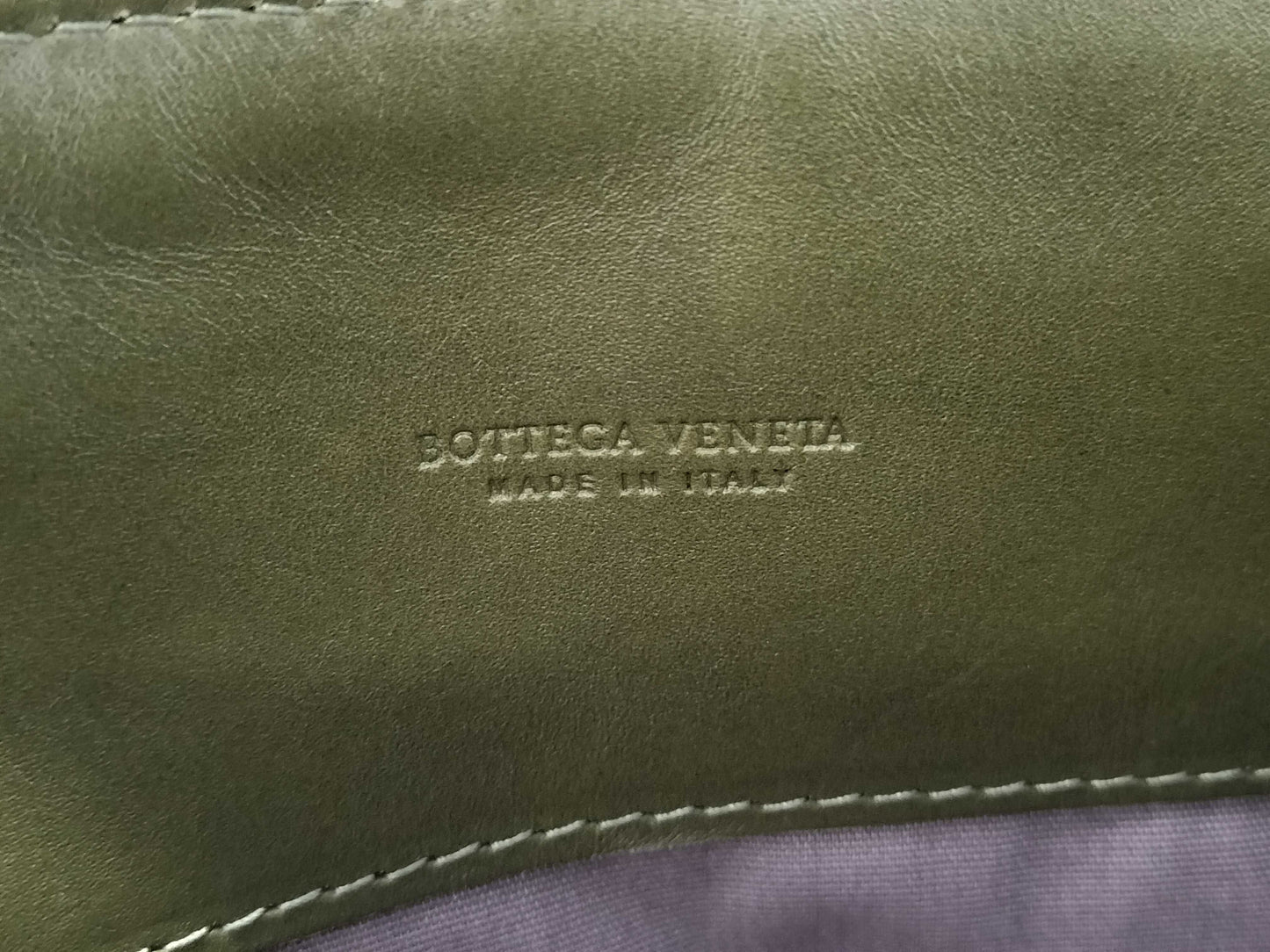 BOTTEGA VENETA Intrecciato Document Case Clutch Bag 224052 Green with Black Hardware, Calf Leather, BO216868 2F Clutch Bag