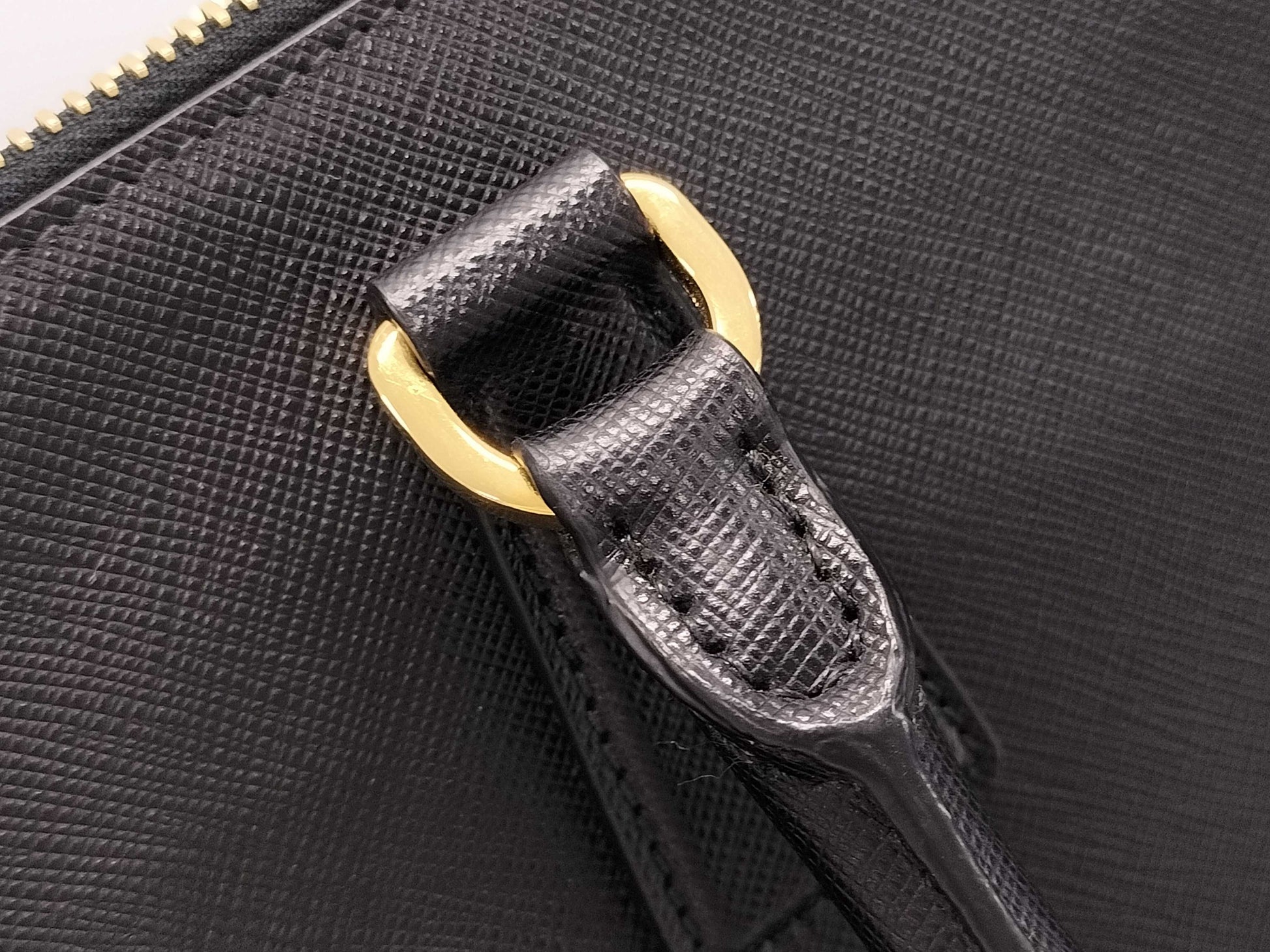 PRADA PRADA Galleria 2-way handbag Saffiano BN2274 black leather with gold hardware