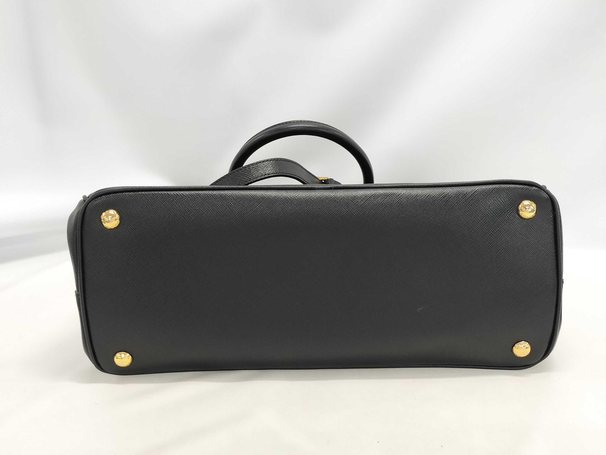 PRADA PRADA Galleria 2-way handbag Saffiano BN2274 black leather with gold hardware