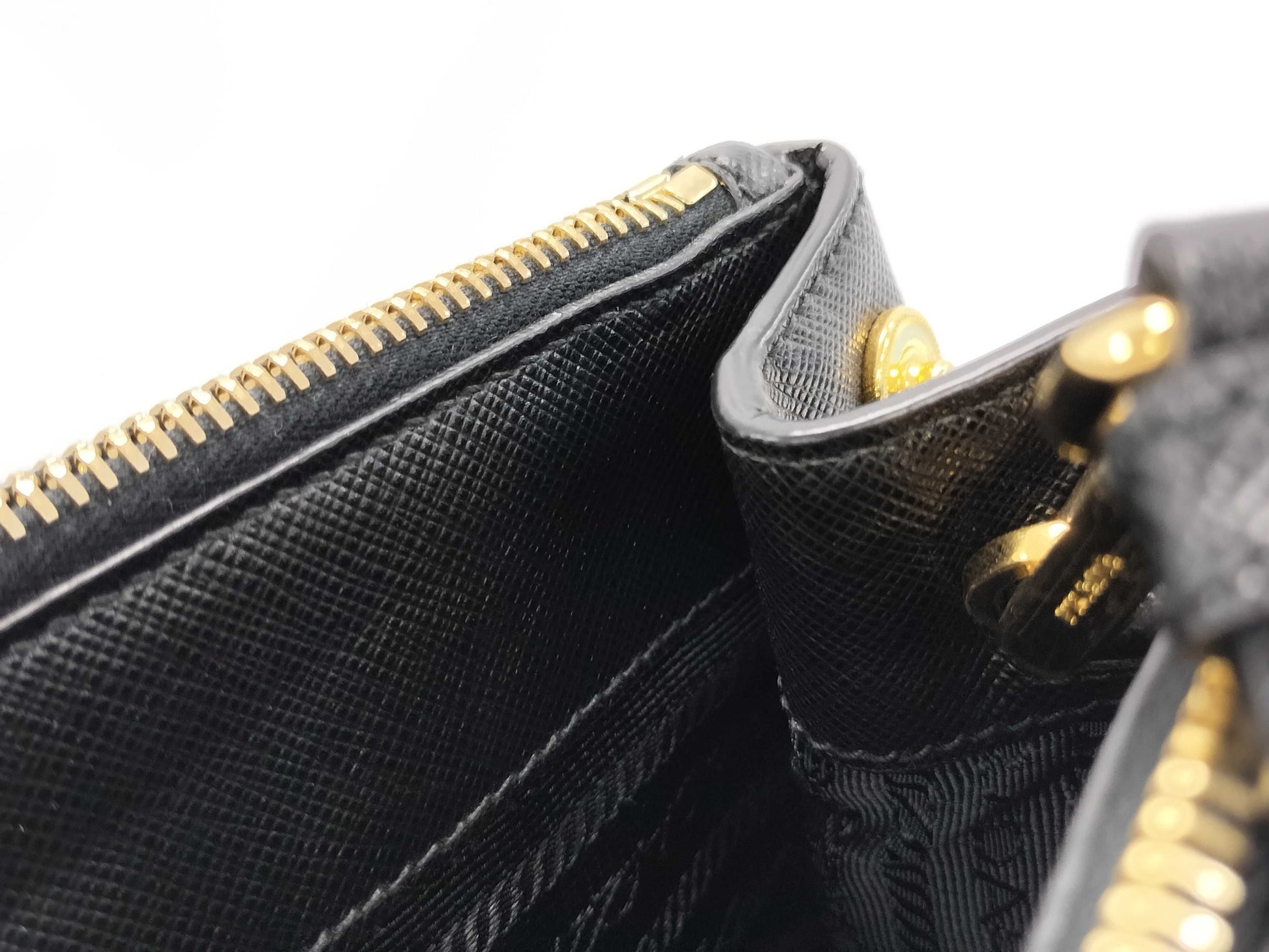 PRADA PRADA Galleria 2-way handbag Saffiano BN2274 black leather with gold hardware