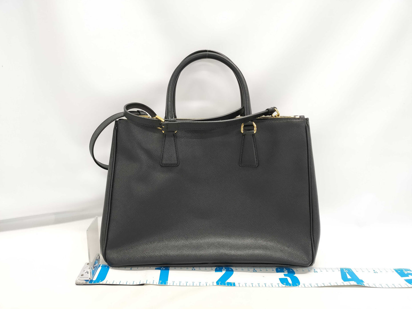 PRADA PRADA Galleria 2-way handbag Saffiano BN2274 black leather with gold hardware