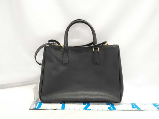 PRADA PRADA Galleria 2-way handbag Saffiano BN2274 black leather with gold hardware