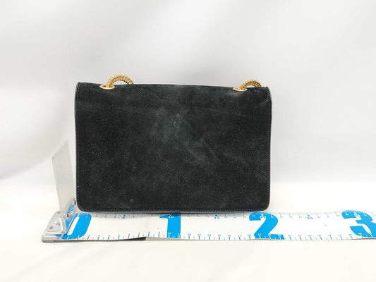SAINT LAURENT SAINT LAURENT Chain Shoulder Bag Black with Gold Hardware and Suede Shoulder Bag