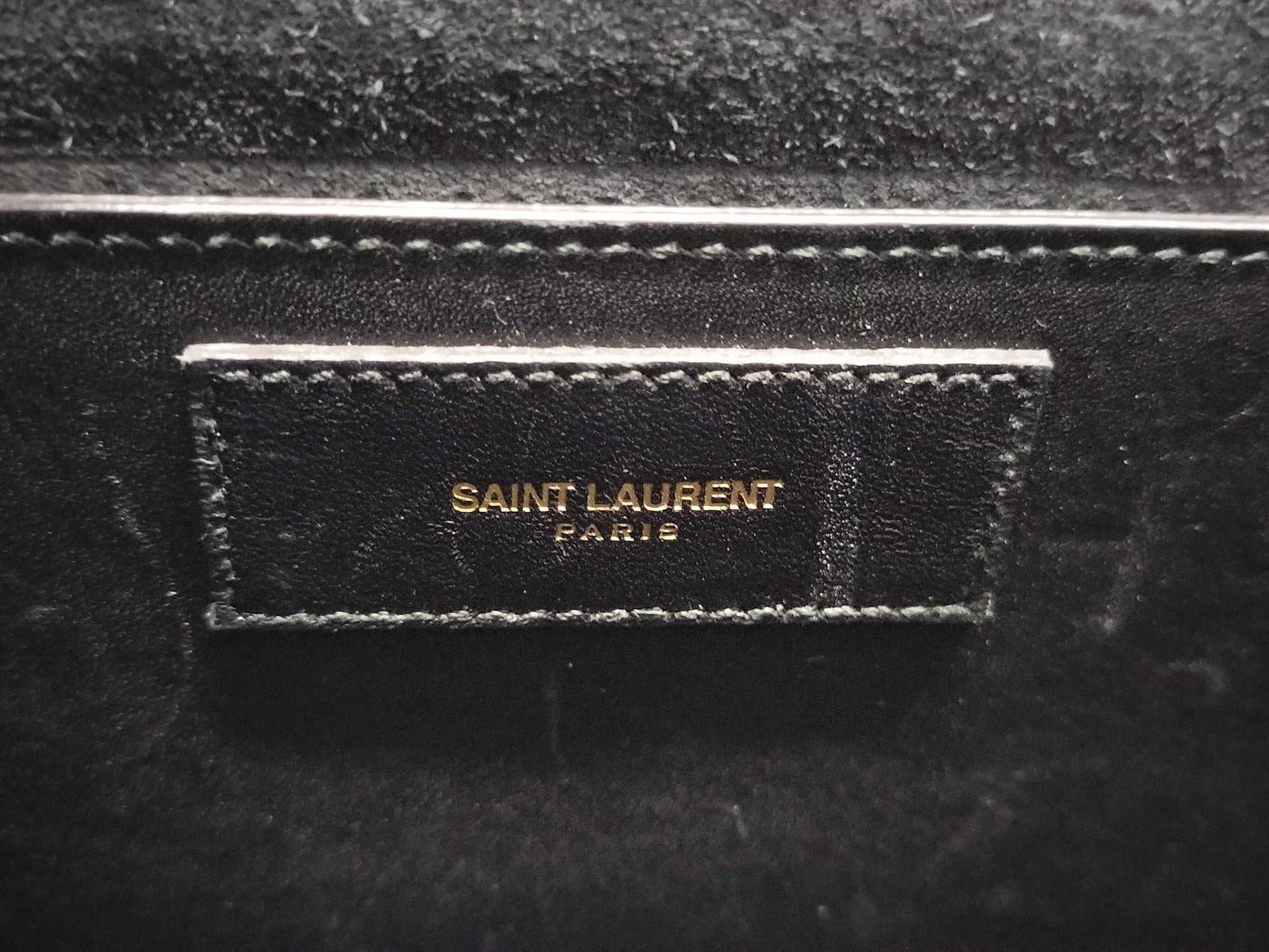 SAINT LAURENT SAINT LAURENT Chain Shoulder Bag Black with Gold Hardware and Suede Shoulder Bag
