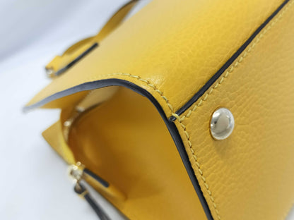 GUCCI GUCCI Interlocking G 2-way Handbag 607722 Yellow Gold Hardware Leather 213317 Handbag
