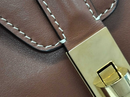 CELINE Seize Medium 2-Way Tote Bag 195543 Brown Leather with Gold Hardware F SL 2243 Tote Bag