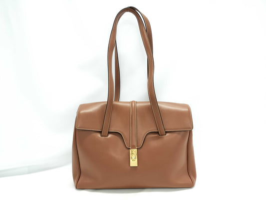 CELINE Seize Medium 2-Way Tote Bag 195543 Brown Leather with Gold Hardware F SL 2243 Tote Bag
