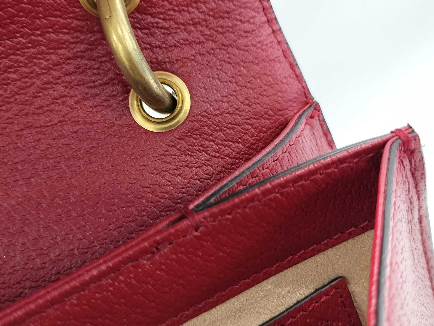 GUCCI Queen Margaret 2-way handbag 476541 Beige, Red, Gold hardware, PVC, Leather 493075 Handbag