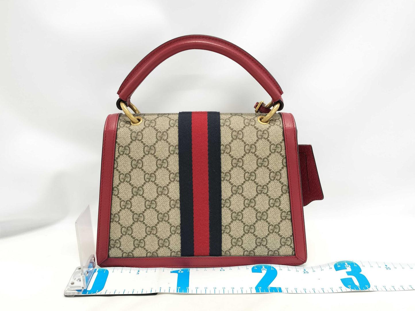 GUCCI Queen Margaret 2-way handbag 476541 Beige, Red, Gold hardware, PVC, Leather 493075 Handbag