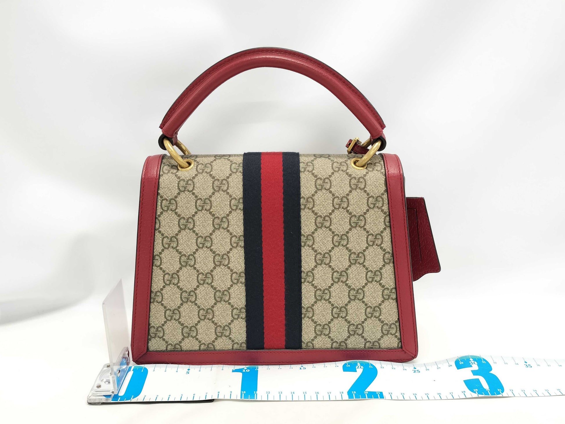 GUCCI Queen Margaret 2-way handbag 476541 Beige, Red, Gold hardware, PVC, Leather 493075 Handbag
