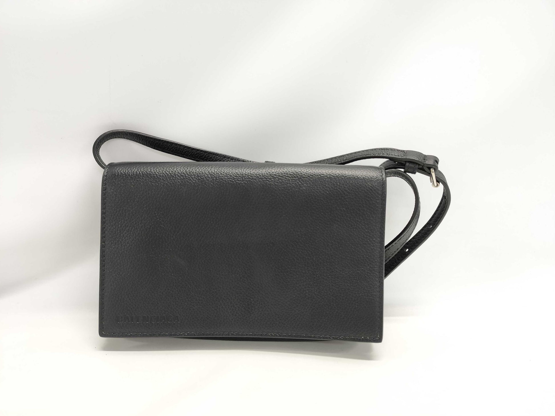 BALENCIAGA BALENCIAGA Mini Shoulder Bag 616034 Black with Silver Hardware Leather Shoulder Bag