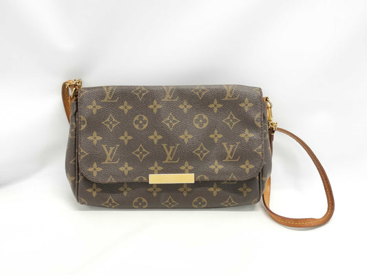 LOUIS VUITTON Favorite PM 2-way Shoulder Bag Monogram M40717 Brown with Gold Hardware, Canvas and Leather Shoulder Bag