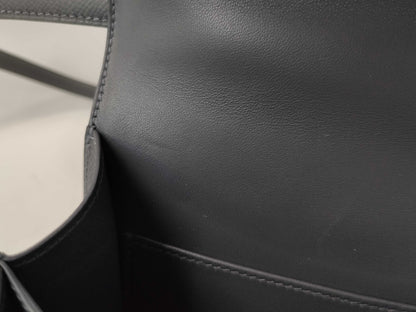 HERMES Constance Mini Epsom Ardoise Lacquer Shoulder Bag with Black Hardware and K Stamp