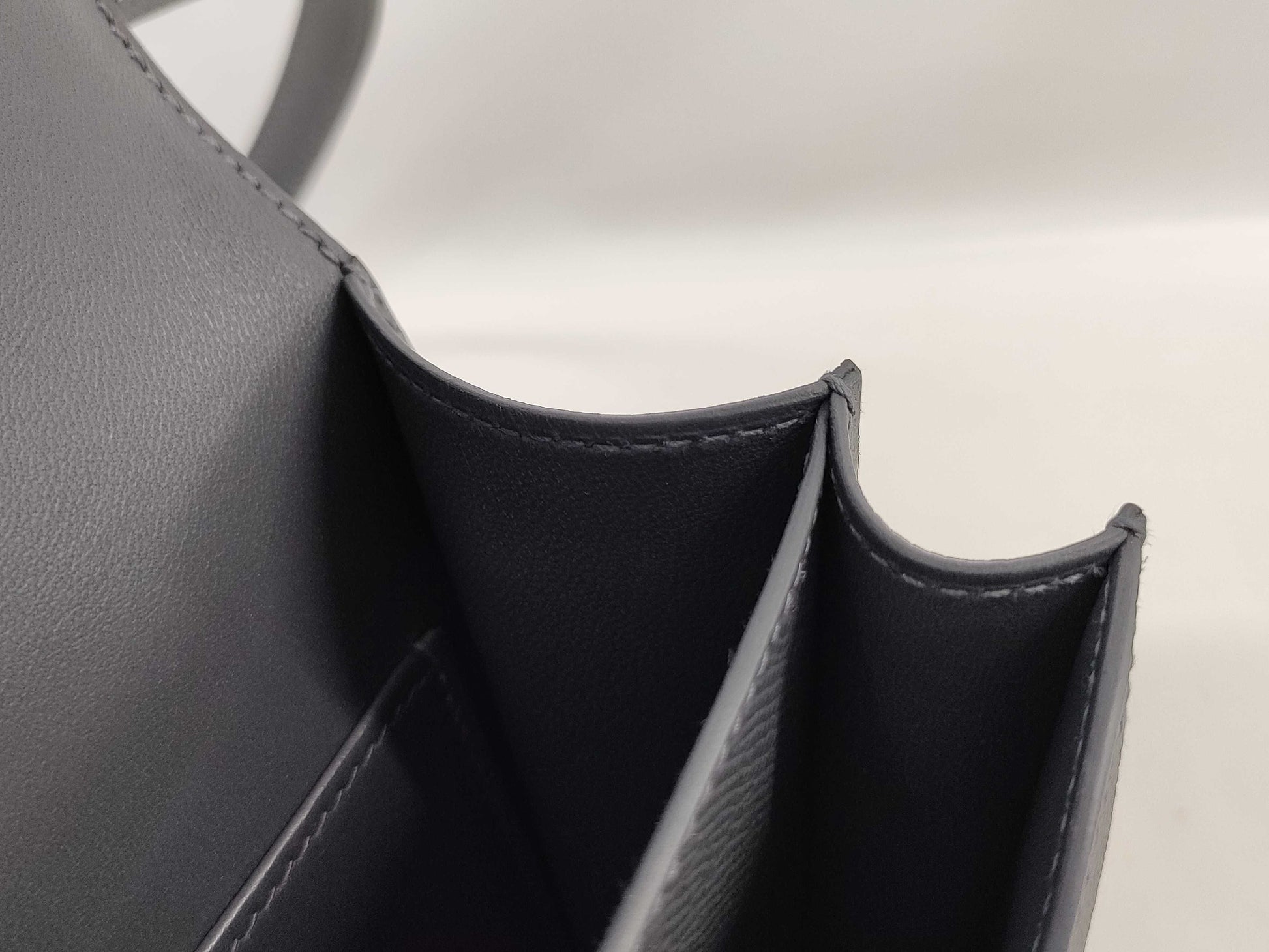HERMES Constance Mini Epsom Ardoise Lacquer Shoulder Bag with Black Hardware and K Stamp