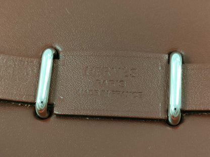 HERMES Mini Zip 20 Shoulder Bag in Rouge H Silver with Silver Hardware and K Stamp