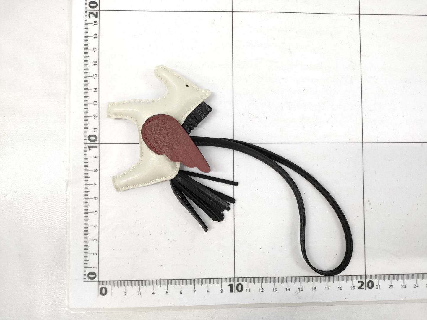 HERMES Rodeo Pegasus PM Charm, Crayon/Rouge H/Black, B Stamped Charm