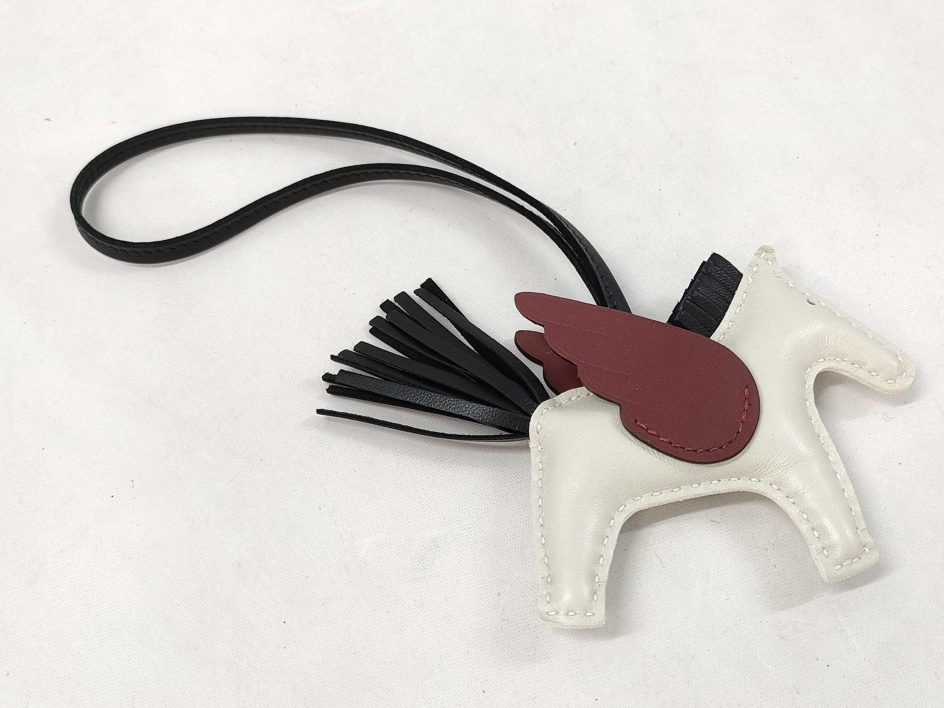 HERMES Rodeo Pegasus PM Charm, Crayon/Rouge H/Black, B Stamped Charm