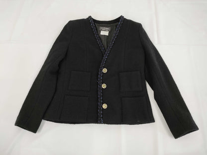 CHANEL Uniform Tweed Jacket 21P U04046 Coco Mark Button Size 34 Jacket