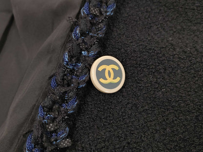 CHANEL Uniform Tweed Jacket 21P U04046 Coco Mark Button Size 34 Jacket