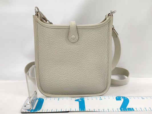 HERMES Mini Evelyn Amazone 16 TPM Beton Shoulder Bag with Silver Hardware and U Stamp