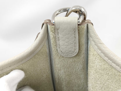 HERMES Mini Evelyn Amazone 16 TPM Beton Shoulder Bag with Silver Hardware and U Stamp
