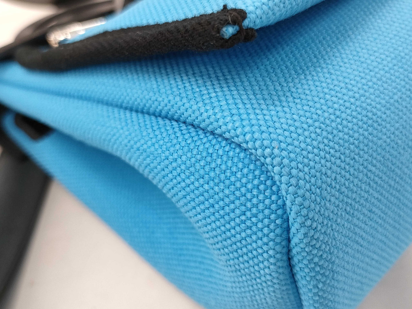 HERMES Hermes Airbag Zip 20 Mini Blue Riviera Shoulder Bag with Silver Hardware and K Stamp