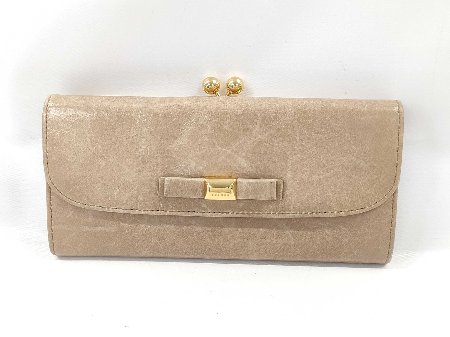 Miu Miu clasp leather long wallet