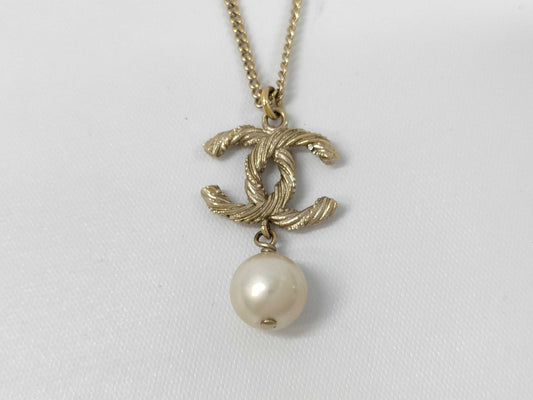 CHANEL Coco Mark Pearl Necklace B14C Necklace