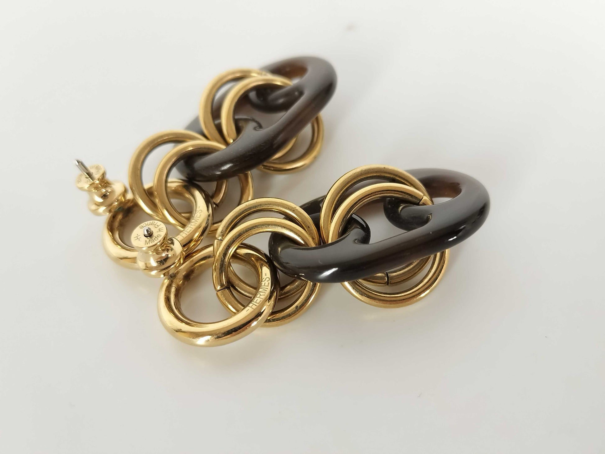 HERMES HERMES Eurydice PM Buffalo Horn Earrings