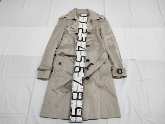 BURBERRY PROSUM Men's Trench Coat with Belt, Prorsum Lining Design, Size 44