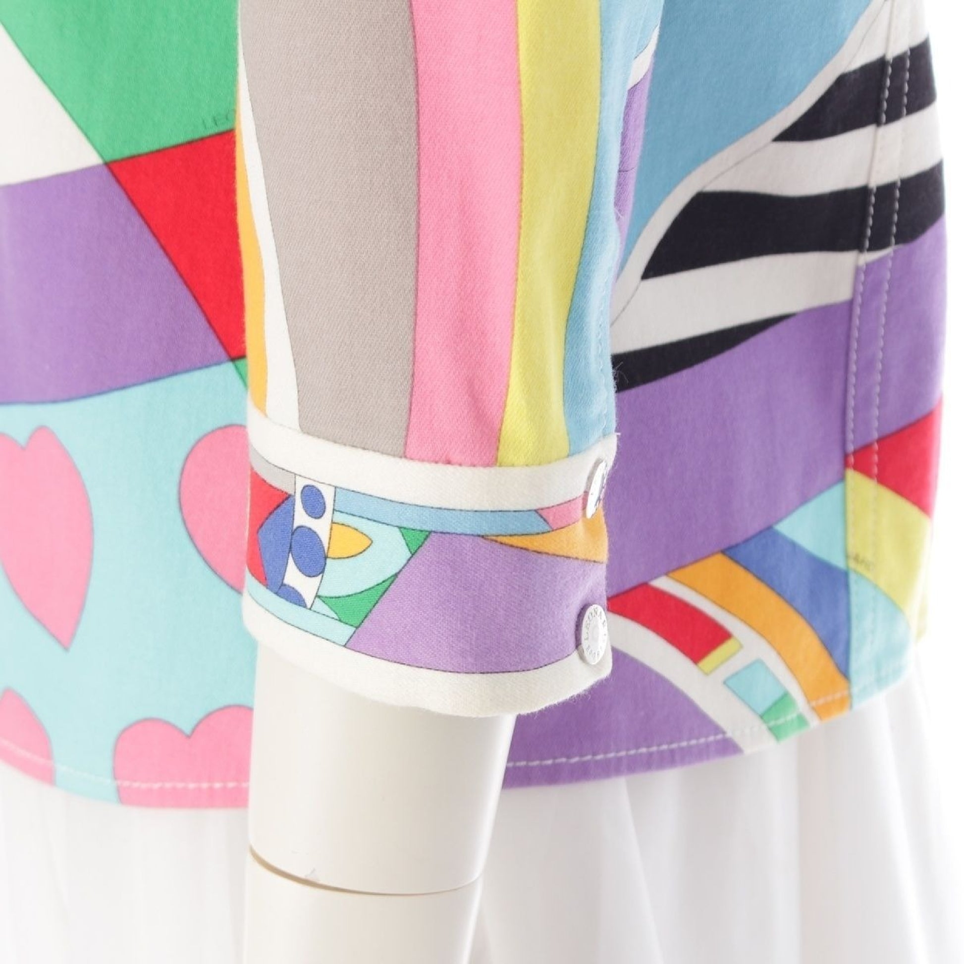 LEONARD LEONARD Cotton All-Over Print Jacket Long Sleeve Shirt Multicolor Size 40 Jacket