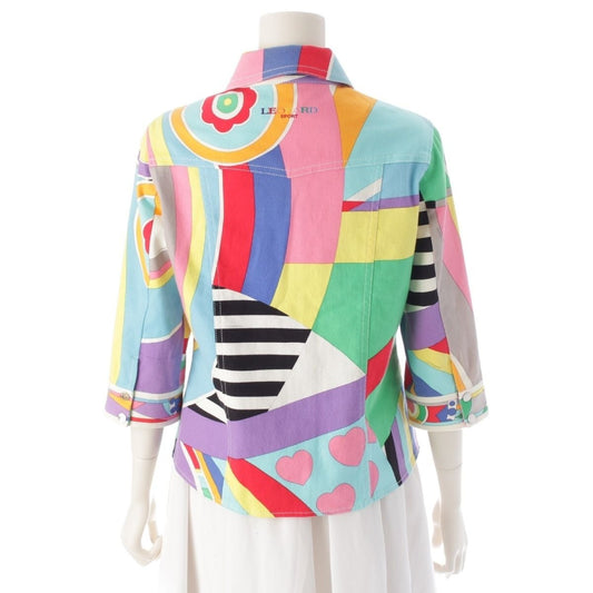 LEONARD LEONARD Cotton All-Over Print Jacket Long Sleeve Shirt Multicolor Size 40 Jacket