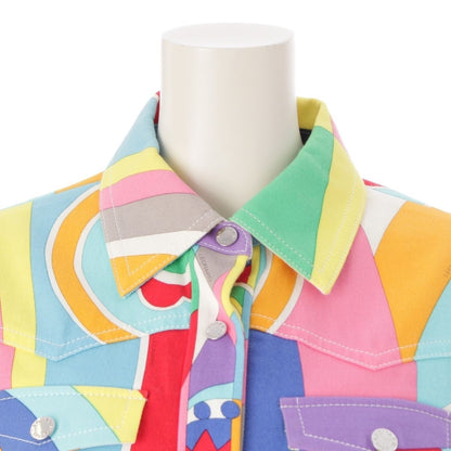 LEONARD LEONARD Cotton All-Over Print Jacket Long Sleeve Shirt Multicolor Size 40 Jacket
