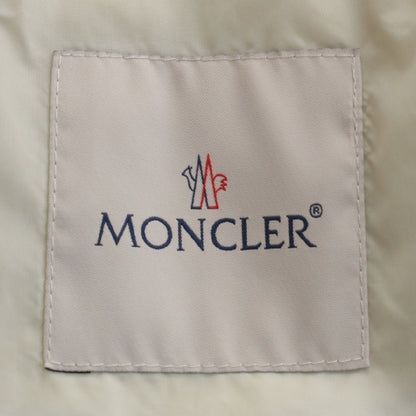 MONCLER HANOI Nylon Logo All-Over Print Hooded Nylon Jacket in Off-White and Black, Kids Size 12