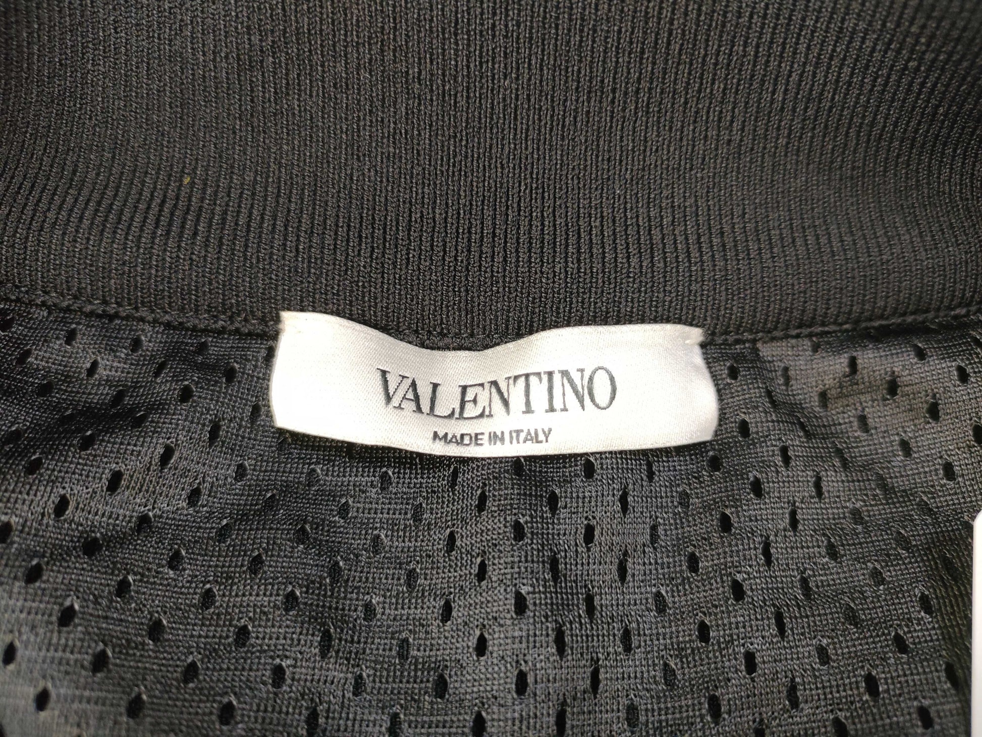 VALENTINO Stadium Jacket with Front Logo, Leather Arms, Logo Print, Zip-Up Blouson, Black