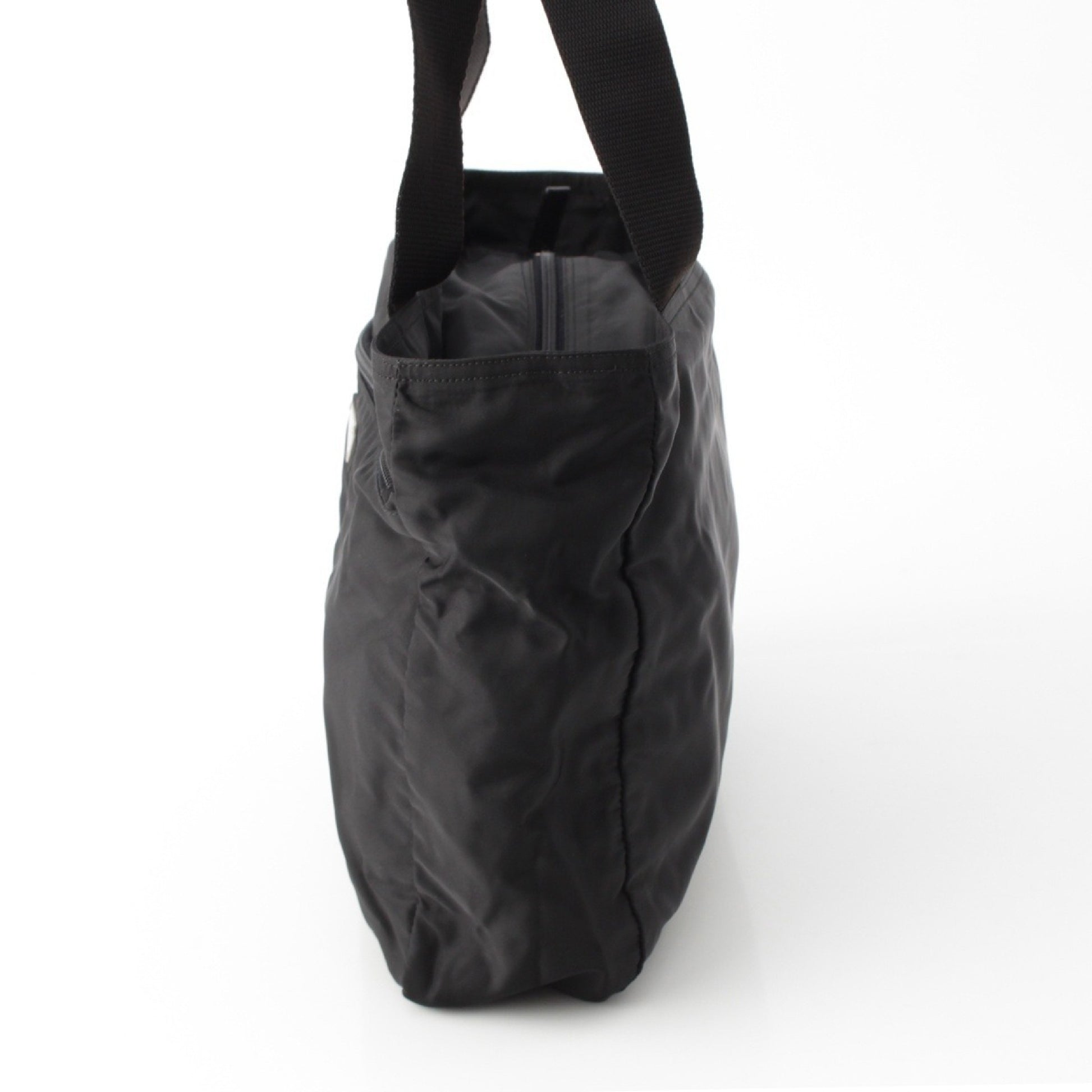 PRADA Tessuto Triangle Logo Tote Bag Shoulder Bag Black Tote Bag
