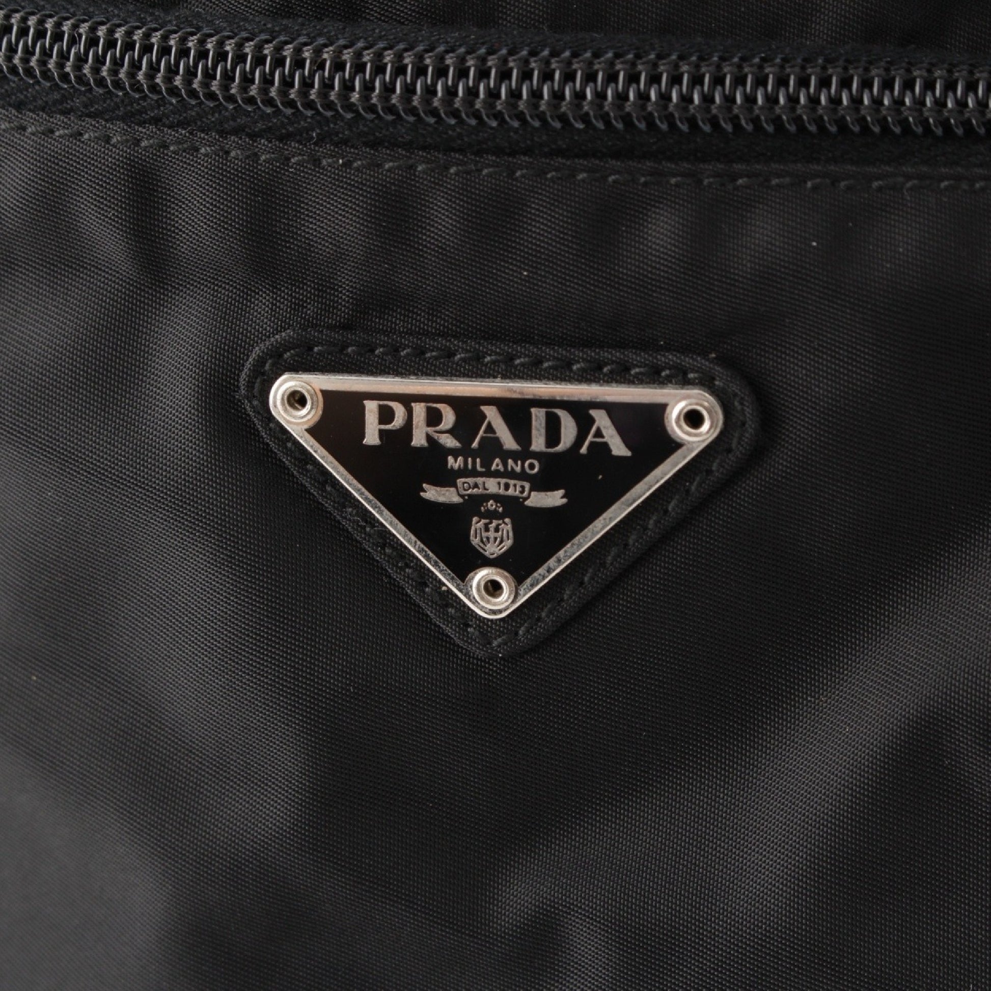 PRADA Tessuto Triangle Logo Tote Bag Shoulder Bag Black Tote Bag