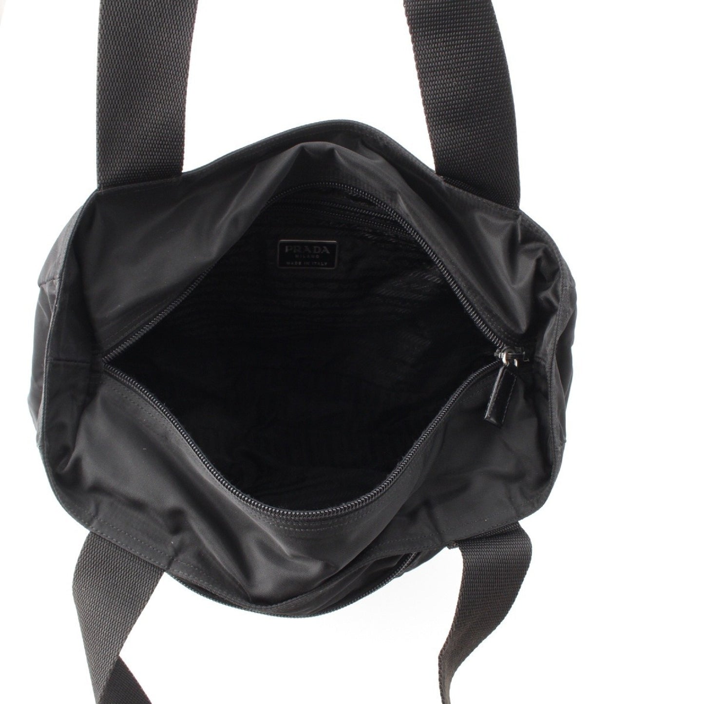 PRADA Tessuto Triangle Logo Tote Bag Shoulder Bag Black Tote Bag