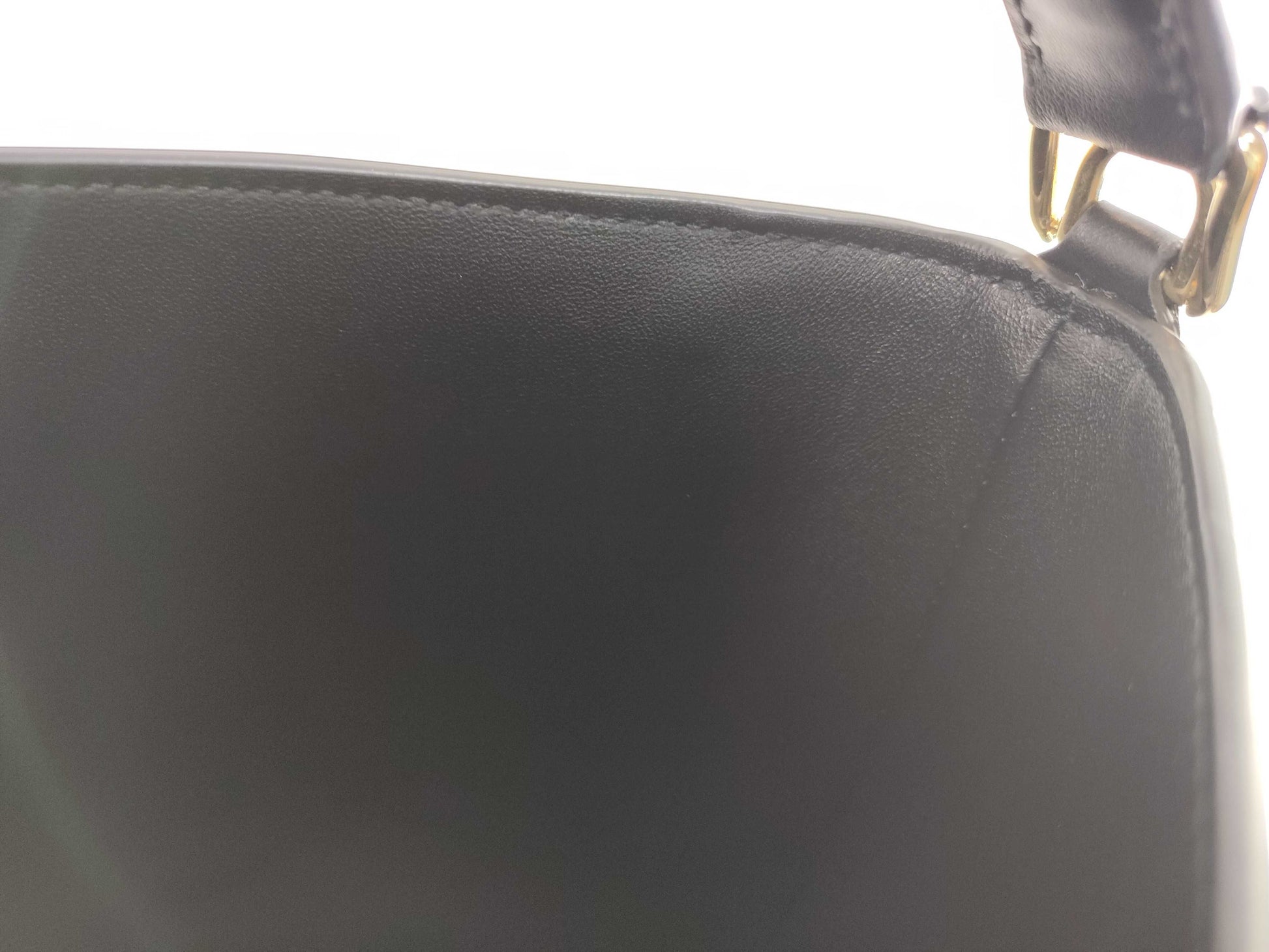 CELINE Medium Bucket Louise Handbag in Smooth Calfskin, Black, Current Model