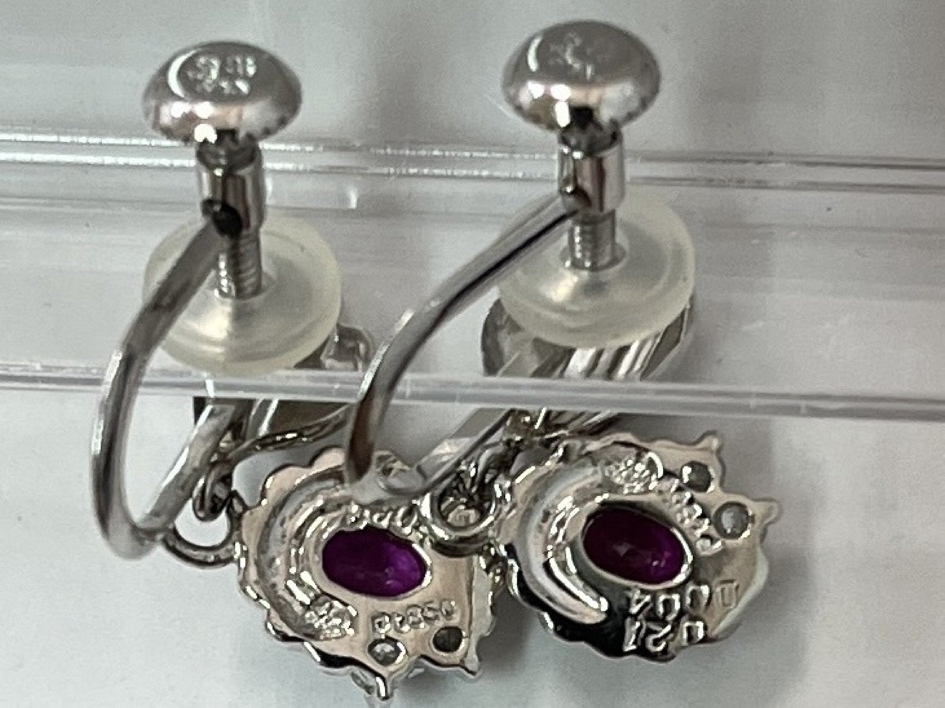 R0.38ct D0.08ct Pt850 3.1g Earrings 