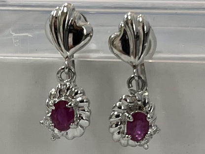 R0.38ct D0.08ct Pt850 3.1g Earrings 