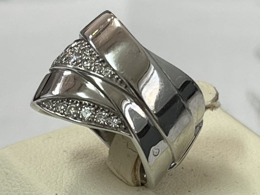 CHANEL Bordic #50 Diamond Ring, WG 750, 16.1g 