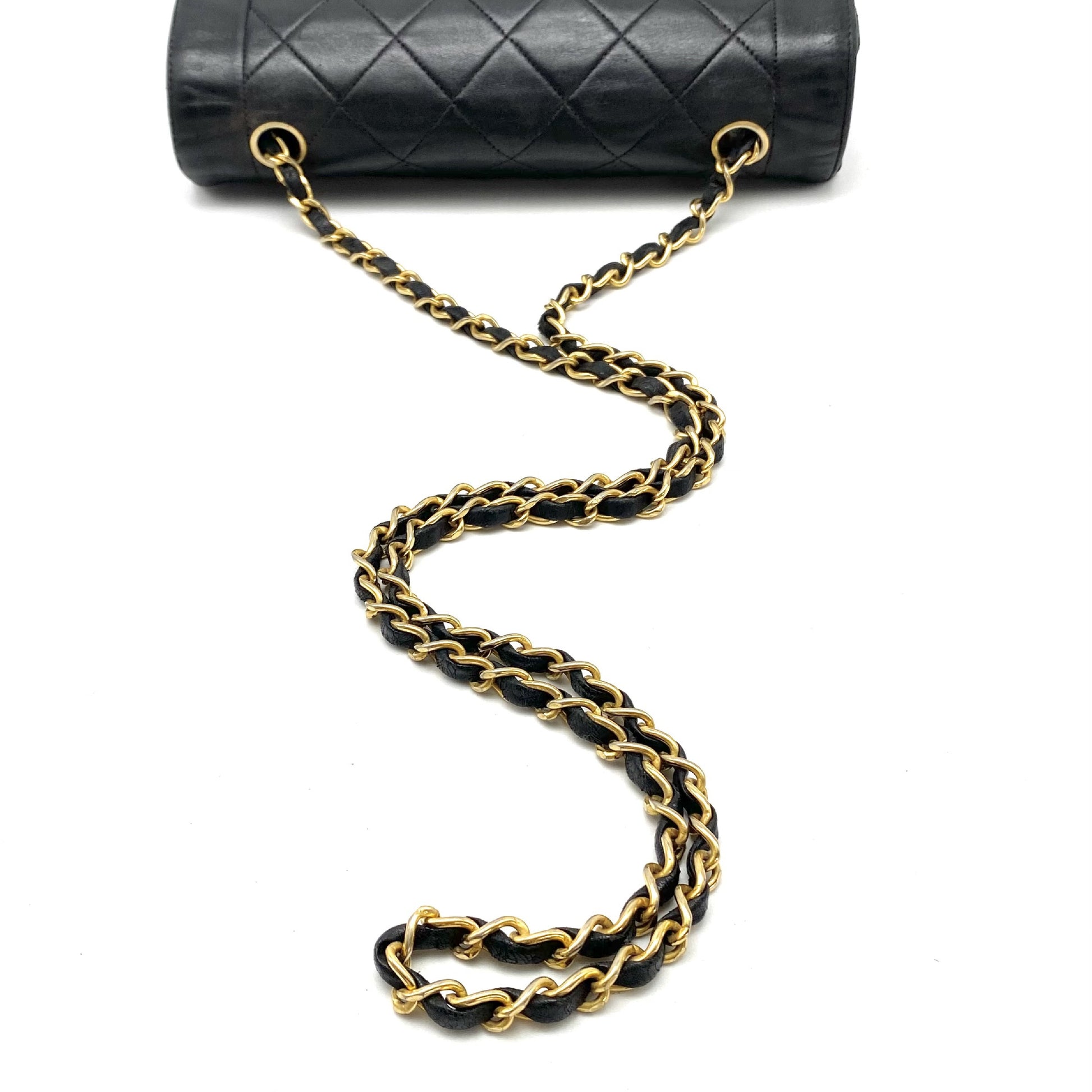 CHANEL CHANEL Matelasse Diana Turnlock Coco Mark Lambskin Chain Shoulder Bag